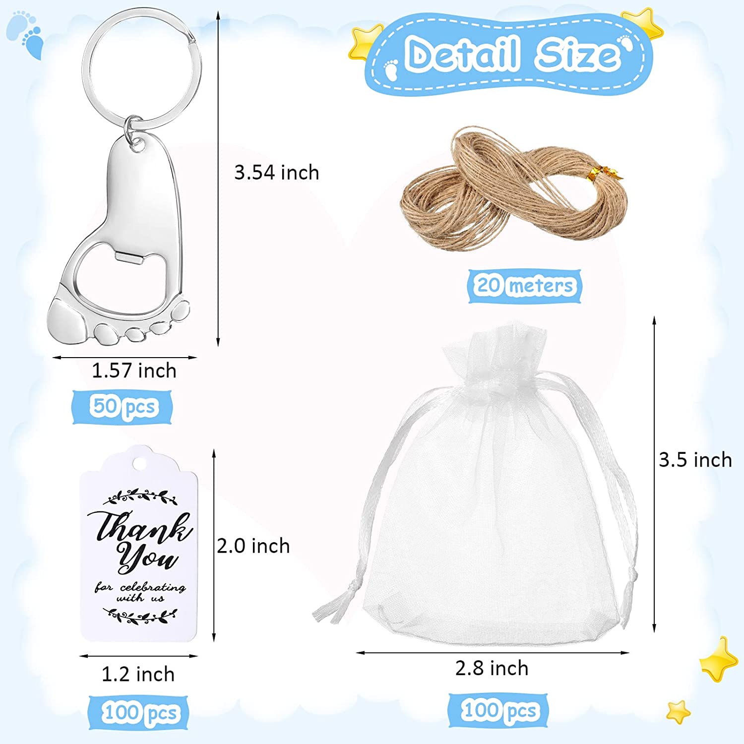 50-Piece Baby Footprint Key Ch - огляд і ціна Zwitsal Baby Products